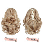 Ponytail Extension, Clip on Ponytails for Women, 9" Claw Clip in Short Curly Wavy Pony Hair Extension for Women - Blonde
