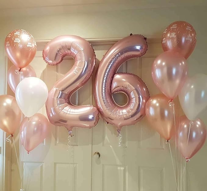 Rose Gold 25 Number Balloons, 40 Inch Giant Number 25 Balloons Foil Mylar - Image 7