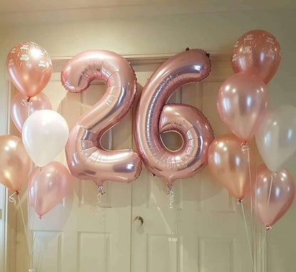 Rose Gold 25 Number Balloons, 40 Inch Giant Number 25 Balloons Foil Mylar - Image 7