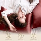 ZIMASILK 100% Mulberry Silk Pillowcase for Hair and Skin Health,Soft and Smooth,Both Sides Premium Grade 6A Silk,600 Thread Count,with Hidden Zipper,1pc (Standard 20''x26'',Burgundy)