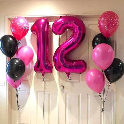 Hot Pink 11 Number Balloons, 40 Inch Giant Number 11 Balloons Foil Mylar Helium - Image 4