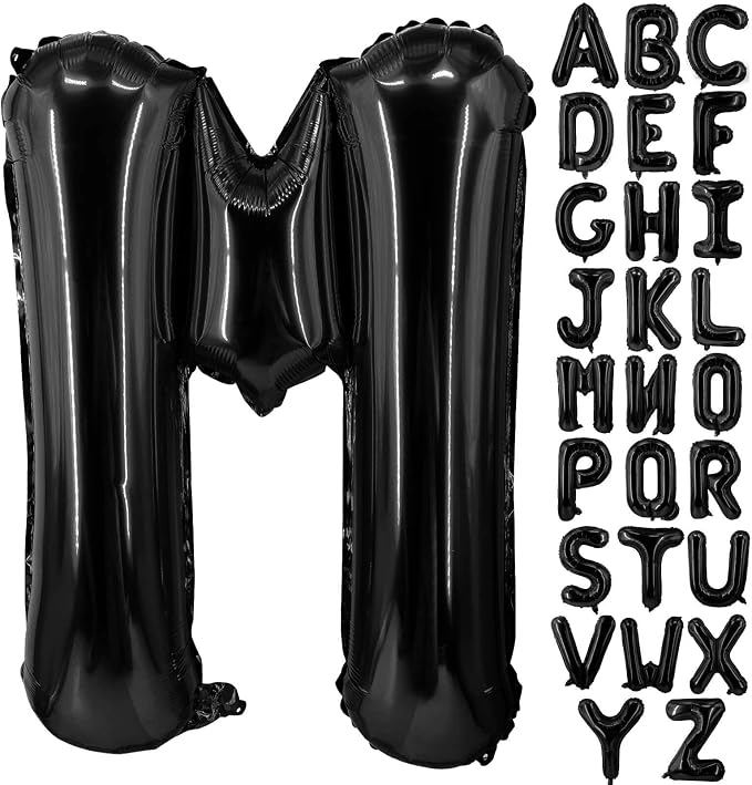 Lovoir 40 Inch Large Black Letter M Balloons Big Size Jumbo Mylar Foil Helium by Lovoir
