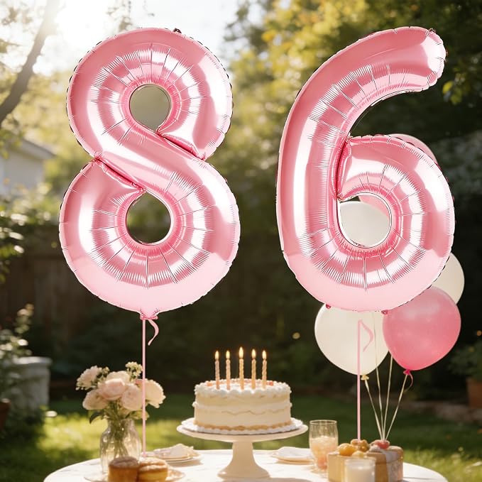 40 Inch Number 86 Balloons for 86th Birthday Party Decorations, 0-100 Jewelry - Image 3