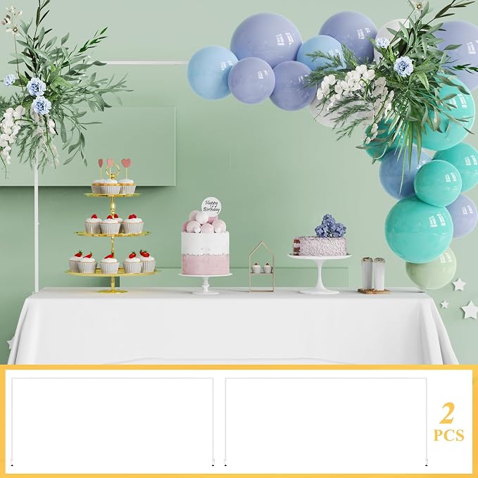 Over Table Rod Stand with Clamp 2 Pack White Table Arch Banner Stand | by Xiomot