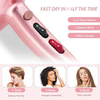 Ionic Hair Dryer,2400W Negative Ion Low Noise Hair Dryer Professional Fast Drying Hair Dryers with 2 Speeds, 3 Heat Settings, Cooling Button,with Diffuser for Curly and Straight Hair（Sakura Pink）