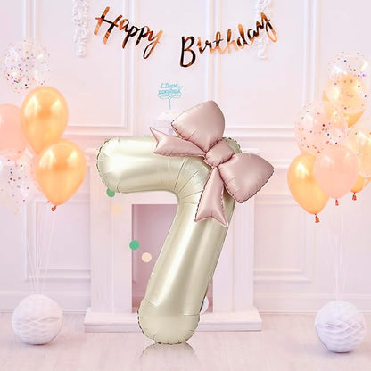 40 Inch Cream Number 7 Balloon - Image 7