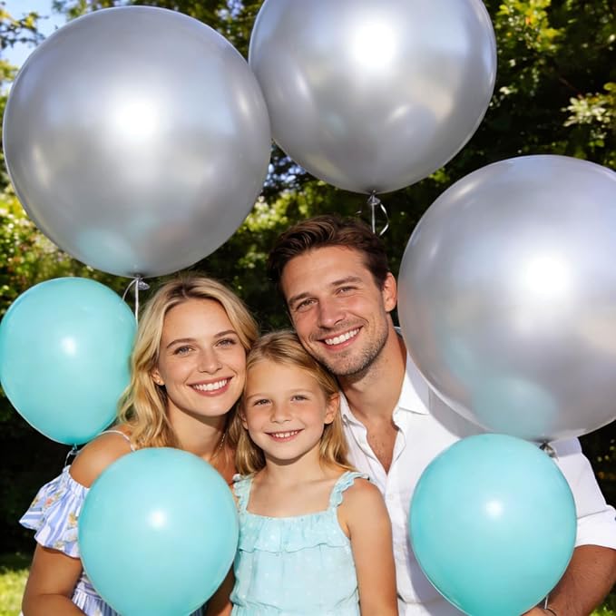 32Pcs Pearl Silver Big Balloons 18 Inch - Image 6