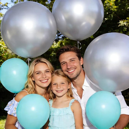 32Pcs Pearl Silver Big Balloons 18 Inch - Image 6