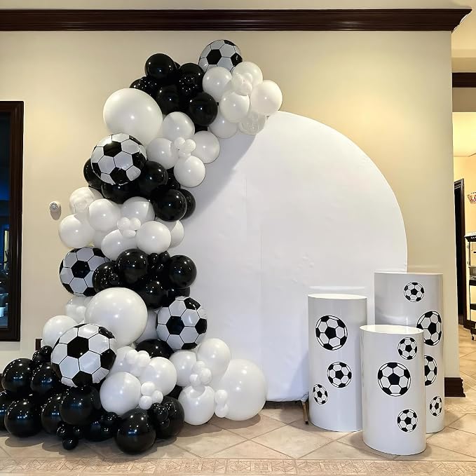 Soccer Balloons 22/18 Inch Black White Soccer Ball 4D Foil Balloons Print - Image 7