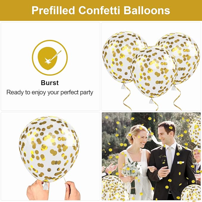 Green Gold Balloons Set, 12Inch Retro White Latex Balloons Metallic Green Gold - Image 3
