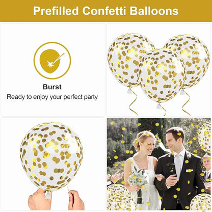 Green Gold Balloons Set, 12Inch Retro White Latex Balloons Metallic Green Gold - Image 3