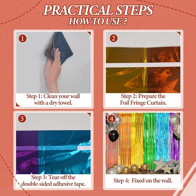 DECOCKRAT 2 Pack Foil Fringe Backdrop - Image 3