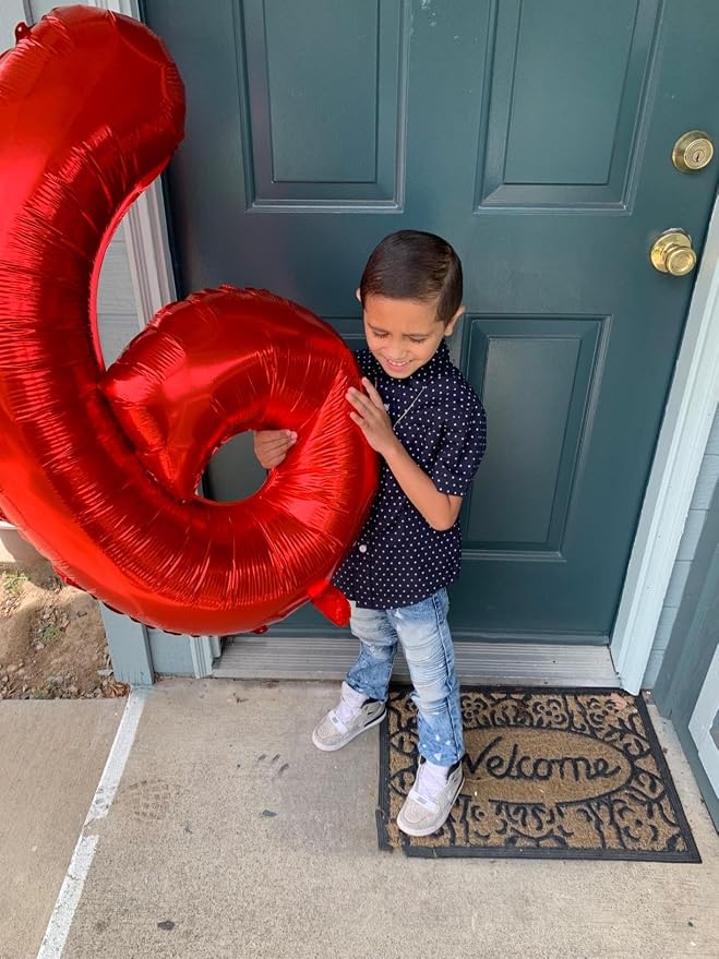 Number 6 Balloons 40 Inch Red Balloon - Image 5