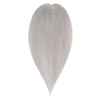 Hairro Human Hair Toppers Free Parted, 3.5x4.7" Base Hand-wovened 100% Real Hairpieces, with Invisible Clips-in for Women, for High Hairline/Adding Volume on Top, 10 Inch Grey
