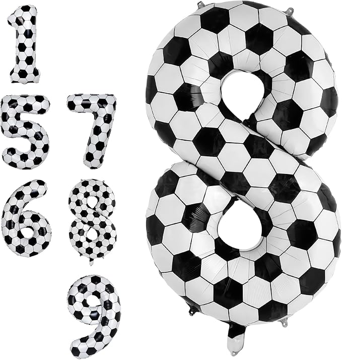 Soccer 8 Balloon Number, 40 Inch Soccer Number 8 Foil Balloon by Froova