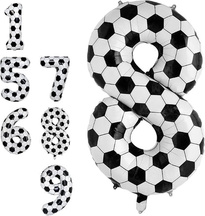 Soccer 8 Balloon Number, 40 Inch Soccer Number 8 Foil Balloon by Froova