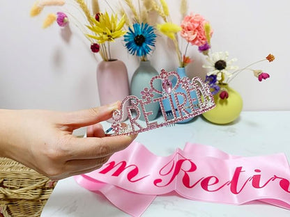 JETKONG Retirement Party Decorations Retired Tiara/Crown, Retired Sash - Image 2