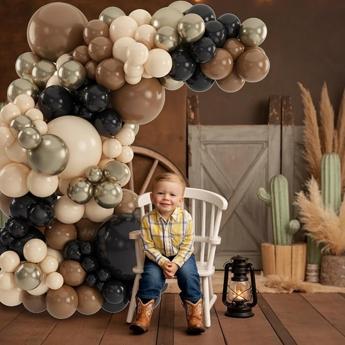 Brown Black Gold Balloon Garland Arch Kit - Image 5