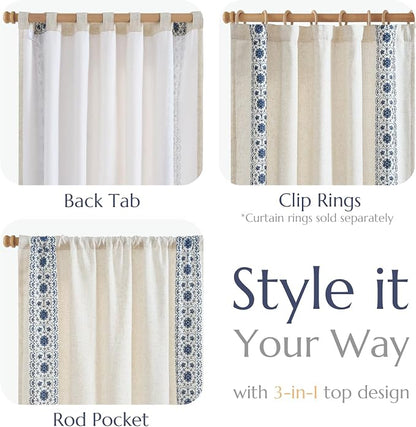 jinchan Floral Linen Curtains - Image 5