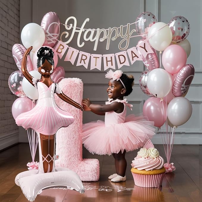 49" Large Ballerina Balloons for Party Decorations, Giant Self Standing - Image 3