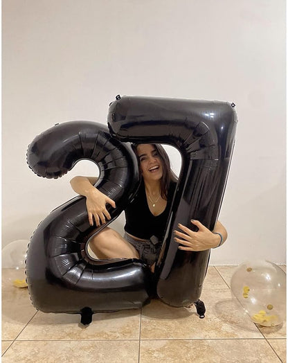 27 Balloon - Black Birthday Number Balloons, 40 Inch Decorations Men Women | - Image 9