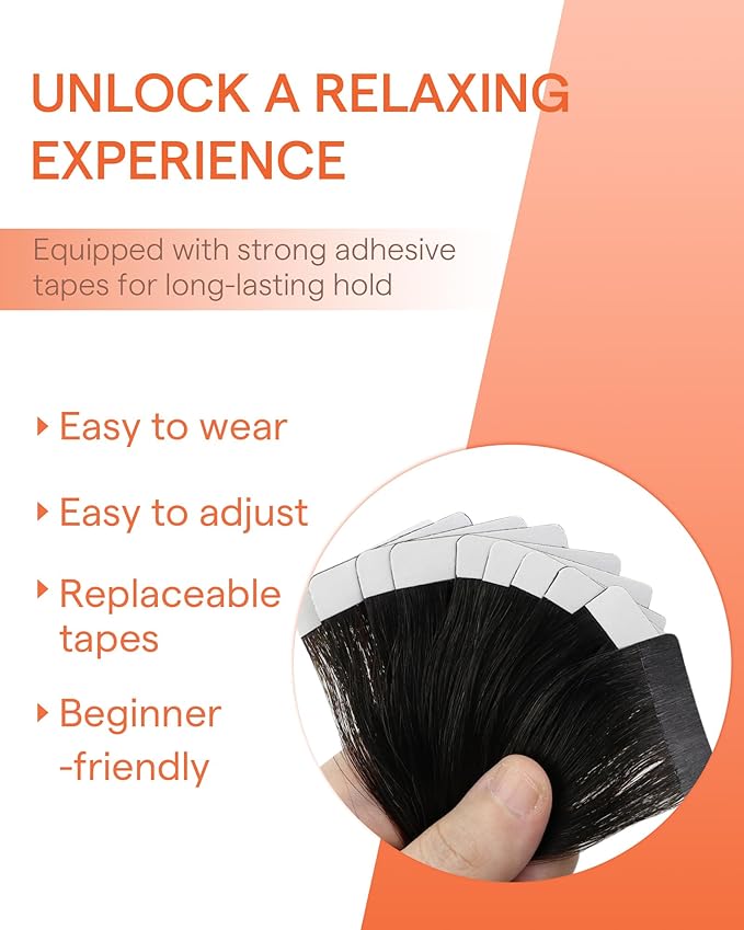 Sunny Hair Tape in Hair Extensions Real Human Hair Invisible Remy Hair Extensions Tape ins for Women Ombre Natural Black Root to Sliver Grey 14 inch 25G