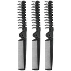 3PCS Travel Foldable Brush, Anti-Static Hair Comb and Double Headed Hairdressing Tool for Men & Women (Black)
