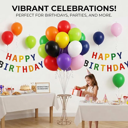50pcs Assorted Rainbow Latex Balloons, 12 Inch Multicolor Balloons | Balloons - Image 5