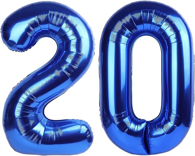 20 Balloons Number for 20th Birthday Party Decorations Women Men, Dark Blue | by Mluchee