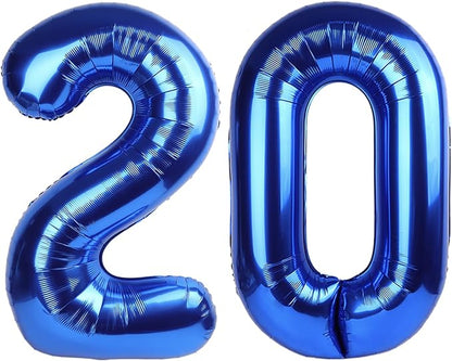 20 Balloons Number for 20th Birthday Party Decorations Women Men, Dark Blue | by Mluchee