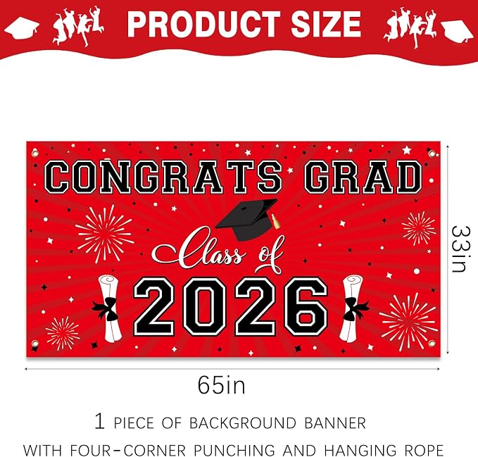 Graduation Decorations 2026 Black Red and White Balloon Boxes, Class of 2026 - Image 3