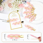 20PCS Bridesmaid Pink Checkered Hair Accessories - No Bend Creaseless Glitter Hair Clips for Bride Women Girls (20Pcs/10Cards)
