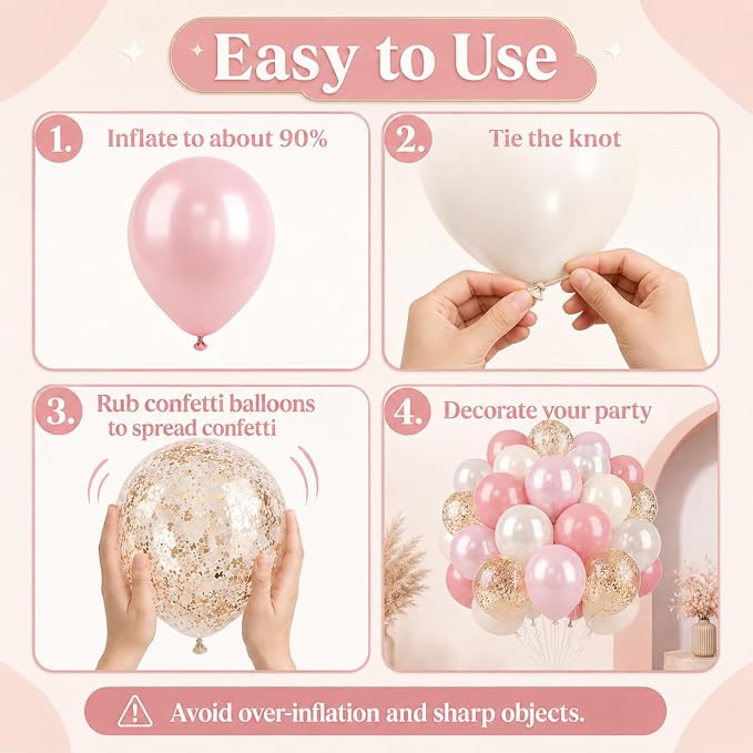 Biapian Pink And Gold Balloons - Image 3