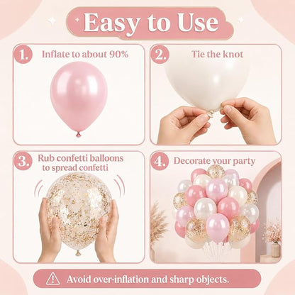 Biapian Pink And Gold Balloons - Image 3