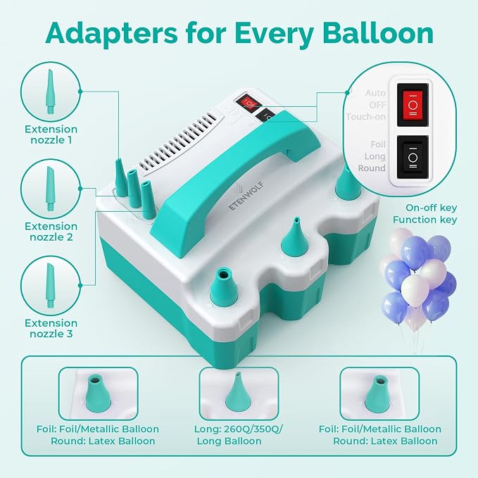 ETENWOLF Electric Balloon Pump for All Balloons | Balloon Inflator for Birthday - Image 6