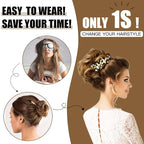 HMD Tousled Updo Messy Bun Hair Piece Hair Extension Ponytail With Elastic Rubber Band Updo Bun Synthetic Hairpieces for Women