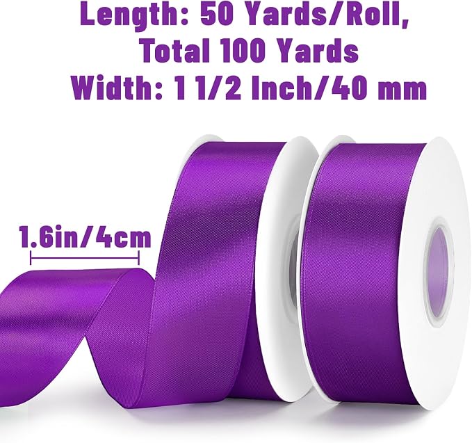 KINGLAKE Purple Satin Ribbon - Image 2
