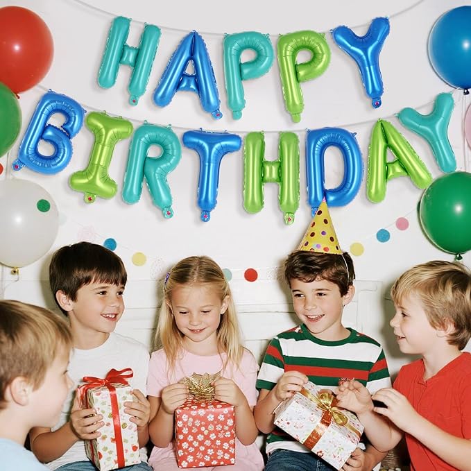 Happy Birthday Balloons Banner, Foil Balloon Personalized Name Letters Balloons - Image 3