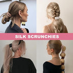 6Pcs Silk Hair Ties Small 22 Momme 100% Pure Mulberry Silk Scrunchies for Women Girls Thin Skinny Hair Sleep Scrunchies No Damage(Color 09)