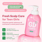 TS GD Shampoo for Teens | Korean Anti-Dandruff for Oily & Itchy Scalp | Fruity Allergy-Free Scent | Sulfate-Free Gentle Hair Care (14.1 Oz) (GD Shampoo for girl)