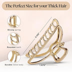 Kitsch Metal Hair Clips for Women - Durable & Elegant Metal Claw Clips, Perfect for Everyday Use & Special Occasions | Ideal Gifts for Women - Gold & Hematite - 2 Pcs