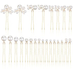 24 Pieces Pearl Crystal Bridal Hair Pins Handmade Pearl Bridal Hair Accessories Pearls Wedding Hair-Pins for Brides Women Girls