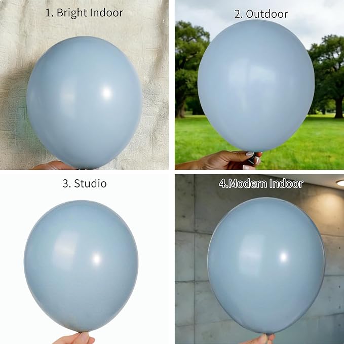 50pcs Matte Dusty Blue Party Balloons, 12 Inch | Slate Blue Latex Helium - Image 4