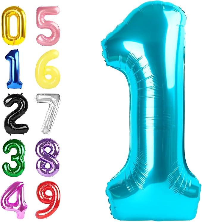 Balloon 0 Number 40 Inch Light Blue by Argthjy