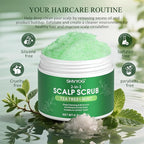 SHVYOG Scalp Scrub, Tea Tree & Coconut Oil Exfoliator Scrub for Itchy Scalp, Anti-Dandruff Detox Clarifying Exfoliator Shampoo with Sea Salt, Scalp Treatment with Scalp Scrubber