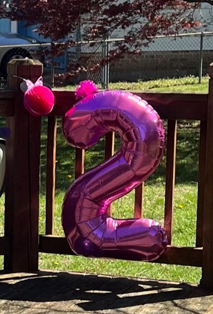 5 Balloon Number 40 Inch Rose Purple Balloons - Image 3