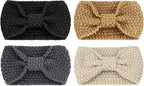 DRESHOW Knit Crochet Headband for Women Ear Warmer Soft Turban Stretch Warmer Headbands Winter Fashion Head Wrap