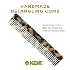 Kent 92T TW Wide Tooth - Detangler Comb for All Hair Types, for Men and Women, To Use in Wet or dry Hair, Styling and Detangling Comb, Handmade Sawcut and Polished