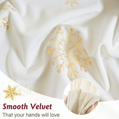 Beauoop Christmas Cream Velvet Curtains - Image 4