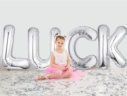 Single Aluminum Hanging Foil Film Silver Letter Balloons W 40 Inch | - Image 3
